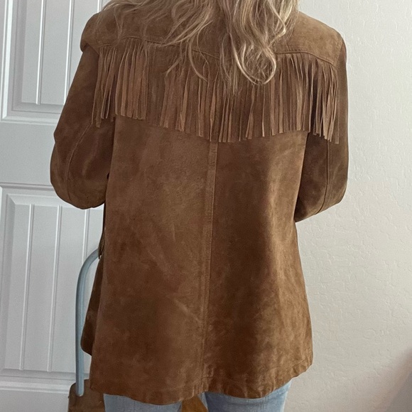 Esprit Jackets & Coats Esprit 0 Chestnut Brown Leather Fringe